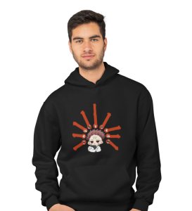 Five Faces Of Itadori Cotton Black Printed Hoodies For Mens and Boys