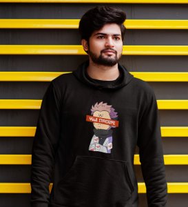 Anime Printed Itadori Cotton Black Hoodies For Mens and Boys