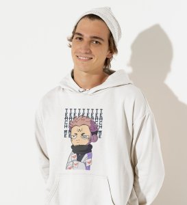 Yuji Itadori Printed Cotton White Hoodies For Mens and Boys