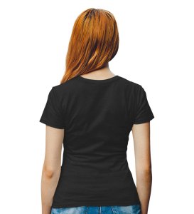 HopOfferLet's Find It Black Round Neck Cotton Half Sleeved Women's T-Shirt with Printed Graphics