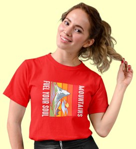 HopOfferAlways A Good Idea Red Round Neck Cotton Half Sleeved Women's T-Shirt with Printed Graphics