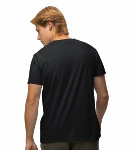 JD.TRENDS Under The Stars Black Round Neck Cotton Half Sleeved Men's T-Shirt with Printed Graphics