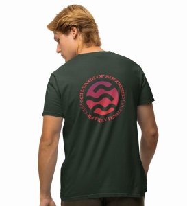 Change Of Success Wings Green Round Neck Cotton Half Sleeved Men's T-Shirt with Printed Graphics