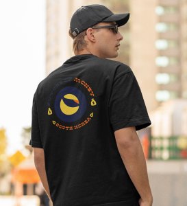 Future Of Money Wings Black Round Neck Cotton Half Sleeved Mens TShirt with Printed Graphics