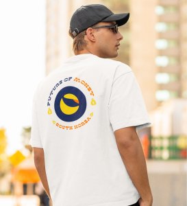 Future Of Money Wings White Round Neck Cotton Half Sleeved Mens TShirt with Printed Graphics