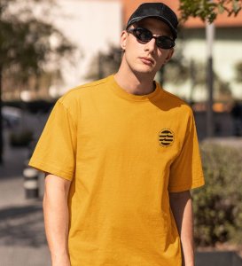 Own Me Wings Yellow Round Neck Cotton Half Sleeved Men's T Shirt with Printed Graphics