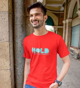 Next Millionaire Wings Red Round Neck Cotton Half Sleeved Men's T Shirt with Printed Graphics