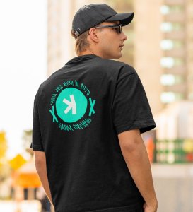 Rich In 2078 Wings Black Round Neck Cotton Half Sleeved Men's T Shirt with Printed Graphics