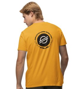 Crypto Lord Wings Yellow Round Neck Cotton Half Sleeved Men's T Shirt with Printed Graphics