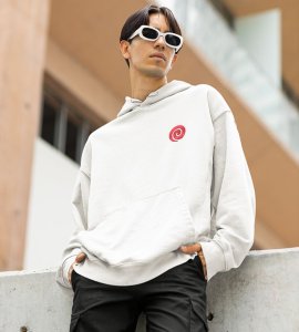 The 7th Hokage and the Protector of the Hidden Leaf Printed WhiteCotton Hoodie For Men