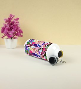 Stay Cheerful with Colorful Words and Doodle Art on Aluminium Water Bottle 600ml
