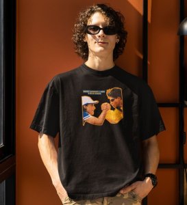 Friends Always Got Your Black Round Neck Cotton Half Sleeved Men T Shirt with Printed Graphics