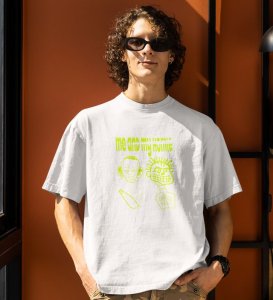 Me And My Homie White Round Neck Cotton Half Sleeved Men T Shirt with Printed Graphics