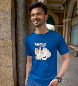 The Best Beers Blue Round Neck Cotton Half Sleeved Men T Shirt with Printed Graphics