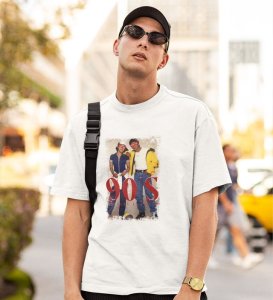 The Friendship Era White Round Neck Cotton Half Sleeved Men T Shirt with Printed Graphics