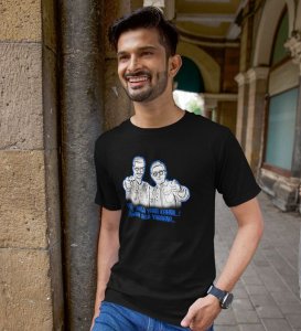 Tere Jaisa Yaar Black Round Neck Cotton Half Sleeved Men T-Shirt with Printed Graphics