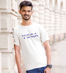 Exhale The Past White Round Neck Cotton Half Sleeved Men T-Shirt with Printed Graphics