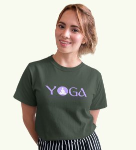 The Cradle Of Power Green Round Neck Cotton Half Sleeved Women T-Shirt with Printed Graphics