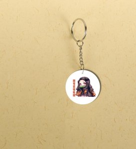 Aesthetic Cartoon Character Design Printed Round Keychain Pack of 2