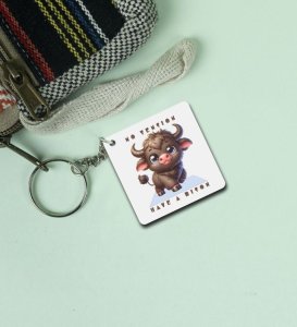 Strong Outside Soft Inside Bison Printed Keychains