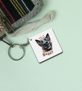 Goofy Dog Expression Printed Keychain