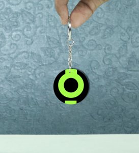 Green Core Energy Emblem Printed Round Keychain Pack of 2