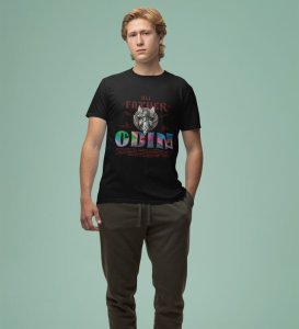 Allfather of Runes: Norse Legend Graphic Printed Black T-Shirt