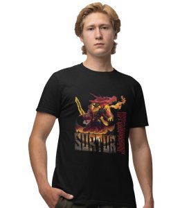 The Flame Awakens: Infernal Giant Graphic Printed Black T-Shirt