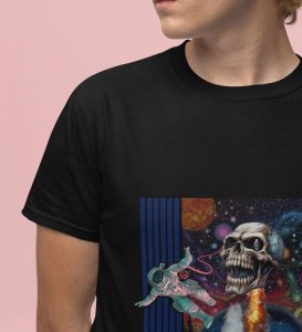 Lost World: Cosmic Skull Voyage Graphic Printed Black T-Shirt