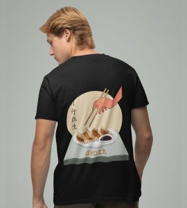 From Pan to Soul: Gyoza Edition Graphic Printed Black T-shirt