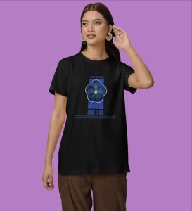 Wings Attracted to Peace: Graphic Printed Black T-Shirt