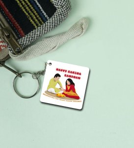 Sweet Bond Celebrated with Love and Laughter Printed Keychain Pack of 2