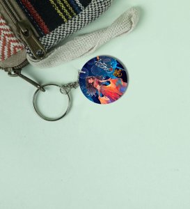 Shining Night Glow Diwali Printed Round Keychain Pack of 2